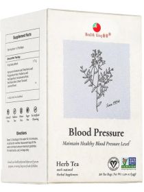 Health King Herbal Blood Pressure Vegan w/Carthamus Caffeine-Free Tea (Pack of 1) 20 Tea Bags