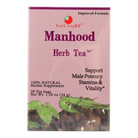 Health King Herbal Manhood Male Sexual Potency & Stamina Caffeinated Tea (Pack of 1) 20 Tea Bags