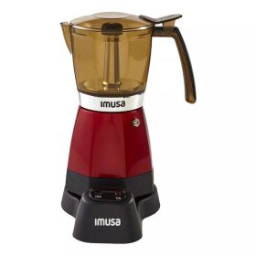 IMUSA 3-6 Cup Electric Espresso Maker Electric Espresso/Moka Maker Red (Pack of 1) 6 Cup