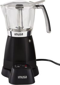 IMUSA 3-6 Cup Electric Espresso Maker Electric Espresso/Moka Maker Black (Pack of 1) 6 Cup