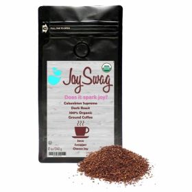 JoySwag Organic Colombian Supremo Direct-Trade Certified Kosher Medium Roast Ground Caffeinated Coffee (Pack of 1) 12oz Bag