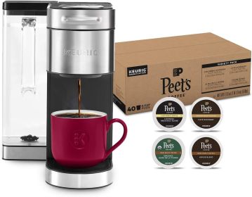 Keurig K-Supreme Plus Stainless Steel Single Serve K-Cup Pod Coffee Maker +  Peet's Variety Pack (Pack of 1) 18 K-Cup Pods