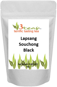 3_Teas Lapsang Souchong, Loose-Leaf, w/No Sugar or Chemicals Needed Caffeinated Black Tea (Pack of 1) 50g Pouch