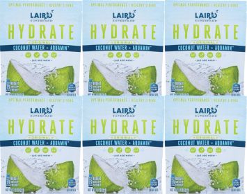 Laird Superfood Hydrate Original Coconut Water + Aquamin Optimal Performance/Healthy Living Drink (Case of 6) 8oz Pouch