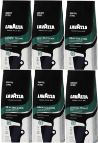 Lavazza Gran Selezione Blend w/Notes of Chocolate 100% Arabica Dark Roast Ground Bean Caffeinated Coffee (Case of 6)12oz Bags