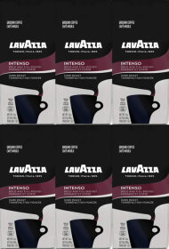 Lavazza Intenso Blend w/Notes of Chocolate w/Blend of Arabica & Robusta Dark Roasted Ground Bean Caffeinated Coffee (Case of 6)12oz Bags