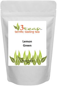 3_Teas Herbal Lemon, Loose-Leaf, w/No Sugar or Chemicals Needed Caffeinated Green Tea (Pack of 1) 100g Pouch