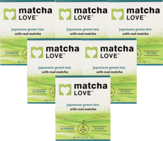 Matcha Love In Matcha Green Japanese Traditional Flavor Net Weight 0.63oz Matcha Green Tea (Case of 6) - 10 Bags