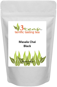 3_Teas Masala Chai, Cardamom w/Notes & Lively Ginger, Loose-Leaf, w/No Sugar or Chemicals Needed Caffeinated Black Tea (Pack of 1) 120g Pouch