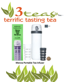 3_Teas Menna w/ SteepStop-ReSteep® Technology Portable Tea White Infuser (Pack of 1) Infuser