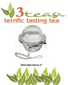 3_Teas Diameter 2" Mesh Ball Stainless Steel Infuser (Pack of 1) Infuser