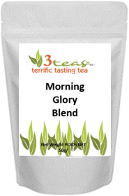 3_Teas Morning Glory Blend, Loose-Leaf, w/No Sugar or Chemicals Needed Caffeinated Green Tea (Pack of 1) 50g Pouch