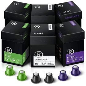 Rosso Coffee Original Variety Pack Nespresso Machine Compatible Dark Roast Caffeinated Coffee (Pack of 1)120 N-Cup Pods