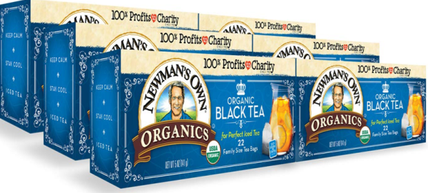 Newman's Own Organics Kosher Family Size Unsweetened Caffeinated Black Tea (Case of 6) 132 Tea Bags