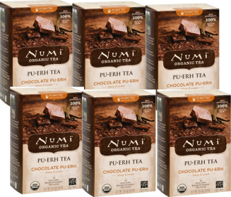 Numi Organic Chocolate Pu-erh & Cocoa w/Orange Peel & Cardamom Velvety, Rich & Smooth Black High Caffeinated Tea (Case of 6)16 Tea Bags