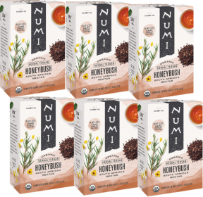 Numi Organic Herbal Honeybush Chamomile Rich Sweet & Earthy South Africa Nectar Caffeine-Free Tea (Case of 6)18 Tea Bags