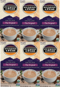 Oregon Herbal Chai Latte Mix  "The Original" Gluten-Free & Kosher-Certified Black Tea (Case of 6) 32oz Box.