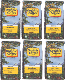 The Organic Coffee Company 100% Arabica Regular Roast Ground Bean Java Love Kosher Caffeinated Coffee (Case Of 6)12oz Bags