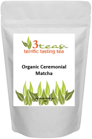 3_Teas Herbal Ceremonial Matcha Loose-Leaf, w/No Sugar or Chemicals Needed Caffeinated Matcha Tea (Pack of 1) 50g Pouch