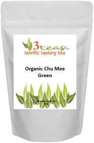 3_Teas Organic Chun Mee Green, Loose-Leaf, w/No Sugar or Chemicals Needed Caffeinated Green Tea (Pack of 1) 100g Pouch