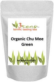 3_Teas Organic Chun Mee Green, Loose-Leaf, w/No Sugar or Chemicals Needed Caffeinated Green Tea (Pack of 1) 50g Pouch