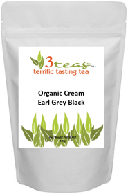 3_Teas Organic Cream Earl Grey, Loose-Leaf, w/No Sugar or Chemicals Needed Caffeinated Black Tea (Pack of 1) 100g Pouch