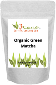 3_Teas Green Matcha, Loose-Leaf, w/No Sugar or Chemicals Needed Caffeinated Matcha Tea (Pack of 1) 25g Pouch