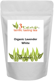 3_Teas Organic White Lavender, Loose-Leaf, w/No Sugar or Chemicals Needed Caffeinated White Tea (Pack of 1) 40g Pouch