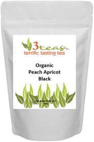 3_Teas Organic Peach Apricot, Loose-Leaf, w/No Sugar or Chemicals Needed Caffeinated Black Tea (Pack of 1) 100g Pouch