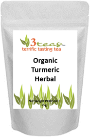 3_Teas Herbal Turmeric Loose-Leaf, w/No Sugar or Chemicals Needed Caffeine-Free Herbal Tea (Pack of 1) 25g Pouch (powder)