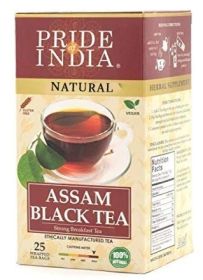 Pride Of India Natural Assam Black Caffeinated Tea (Pack of 1) 25 CT Bags