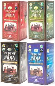 Pride Of India Natural Assorted Health Tea Bag Variety Pack (25 tea bags x 4 Types) (Pack of 1) 100 Bags