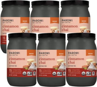 Paromi Organic Herbal BCA53412 Cinnamon Chai w/Full Leaf Rooibos. Black Pepper, Vanilla, Caffeine Free Tea (Case of 6) 90 Bags