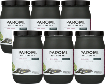 Paromi Organic Herbal Ultimate Edition Earl Grey Pyramid Notes of Citrus w/Full Leaf Assam Caffeinated Black Tea (Case of 6) 90 Tea Bags