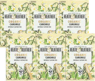 Heath & Heather Organic Herbal Camomile Naturally Caffeine-Free Tea (Case of 6) 120 Total Tea Bags