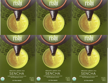 Rishi Organic Herbal Matcha Traditional Japanese Sencha Caffeinated Green Tea (Case of 6) 90 Tea Bags