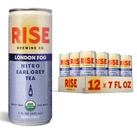 RISE Brewing Co. Earl Grey Nitro Latte w/London Fog Oat Milk Vegan Caffeinated Tea (Case of 12) 7oz Can