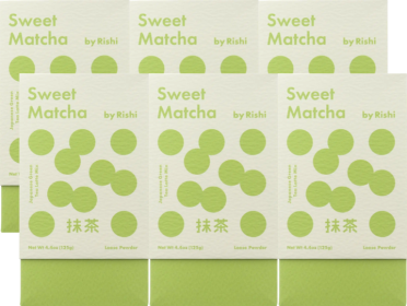 Rishi Organic Herbal Sweet Matcha Loose Powder w/Coconut Blossom Nectar & Yacon Root Syrup Caffeinated Green Tea  (Case of 6) 4.4oz Packet