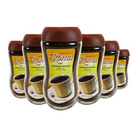 Kaffree Roma Roasted Grain Beverage w/Roasted Rye, Chicory & Barley Caffeine-Free Instant Coffee (Case of 6) 7oz Jars.