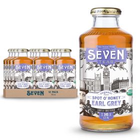 SevenTeas Organic Spot Fair-Trade O'Honey Earl Grey w/Assam Black, Lavender Caffeinated Tea (Pack of 12)16oz  Bottles