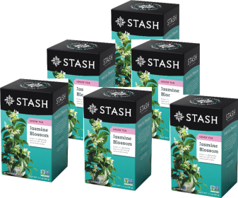 Stash Herbal Jasmine Blossom w/Honey No Artificial Ingredients Gluten-free Caffeinated Green Tea (Case of 6)120 Tea Bag Totals