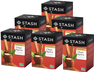 Stash Organic Herbal Chai Spice w/Cinnamon & Clove Allspice Herbal Black Tea (Case of 6) 120 Total Tea Bags