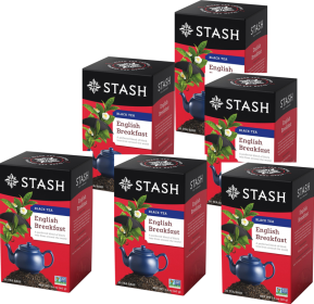 Stash Herbal English Breakfast Caffeinated Premium Caffeinated Black Tea (Case Of 6) 120 Tea Bag Totals