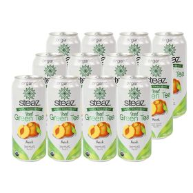 Steaz Antioxidant Brew Organic Herbal Lightly Sweetened Iced Super Fruit Ready-To-Drink Kosher Caffeinated Green Tea (Case of 12)16oz Cans