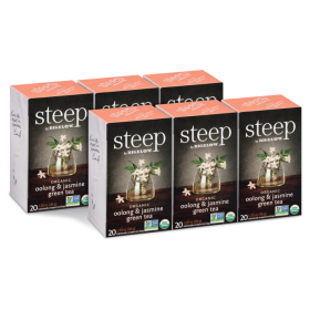 Steep By Bigelow Organic Herbal Oolong & Jasmine Green Caffeinated Tea (Case of 6) 120 Bags