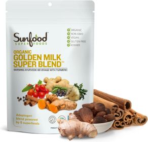 Sunfood Superfoods Organic Herbal Golden Milk Super Delicious Blend w/Turmeric Joint & Mobility Support Coffee Substitute (Pack of 1) 6oz Bag