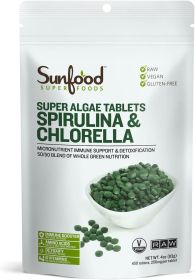 Sunfood Superfood Organic Supergreens & Protein w/Probiotics Spirulina & Chlorella Alfalfa Spinach Coffee Substitute (Pack of 1) 8oz Bag