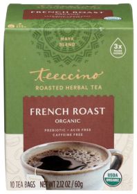 Teeccino Organic Herbal Maya Blend Chicory French Roast All Purpose Grind Acid-Free Caffeine-Free Tea (Pack of 1)11oz Bag