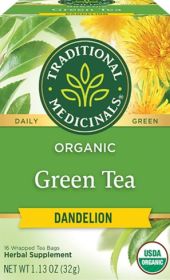 Traditional Medicinals Organic Herbal Green Dandelion Liver Support Caffeine-Free Tea (Pack of 1)16 Tea Bags