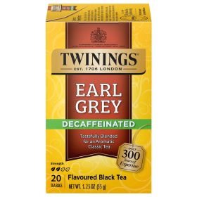 Twinings Earl Grey Flavoured w/Citrus & Bergamot Decaffeinated Tea (Pack of 1) 20 Total Tea Bags